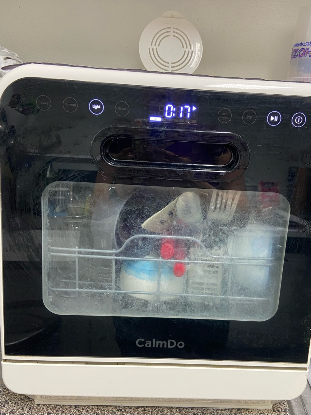 Compact Countertop Dishwasher in Black and White